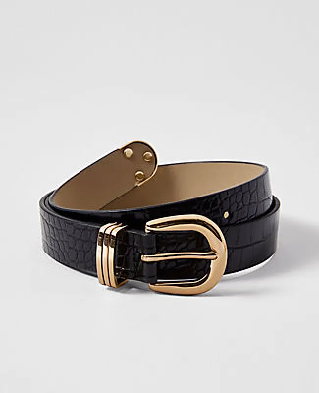 Ann Taylor Croco Patent Leather Belt sold by Ann Taylor