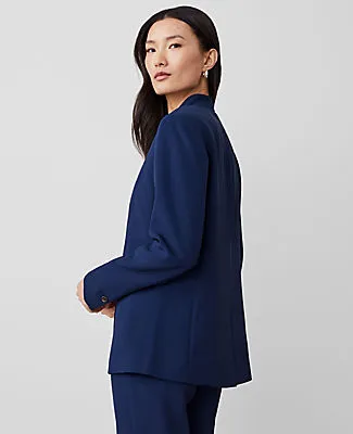 Ann Taylor The Petite Long Collarless Blazer in Fluid Crepe sold by Ann Taylor product image thumbnail 2