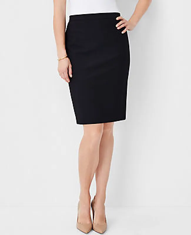Ann Taylor The Petite Seamed Pencil Skirt in Bi-Stretch - Curvy Fit sold by Ann Taylor