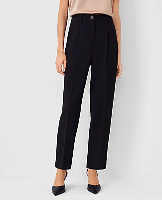 Ann Taylor The High Rise Pleated Taper Pant in Fluid Crepe sold by Ann Taylor