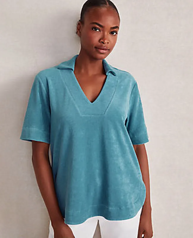 Ann Taylor Haven Well Within Terrycloth V-Neck Top sold by Ann Taylor