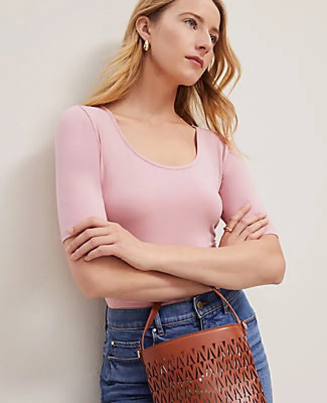 Ann Taylor Scoop Neck Elbow Sleeve Tee sold by Ann Taylor