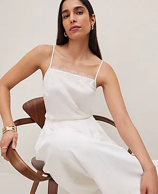 Ann Taylor Petite Lace Trim Square Neck Tank Top sold by Ann Taylor product image thumbnail 2