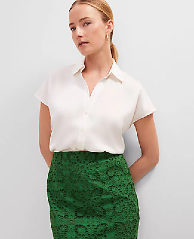 Ann Taylor Split Neck Blouse sold by Ann Taylor