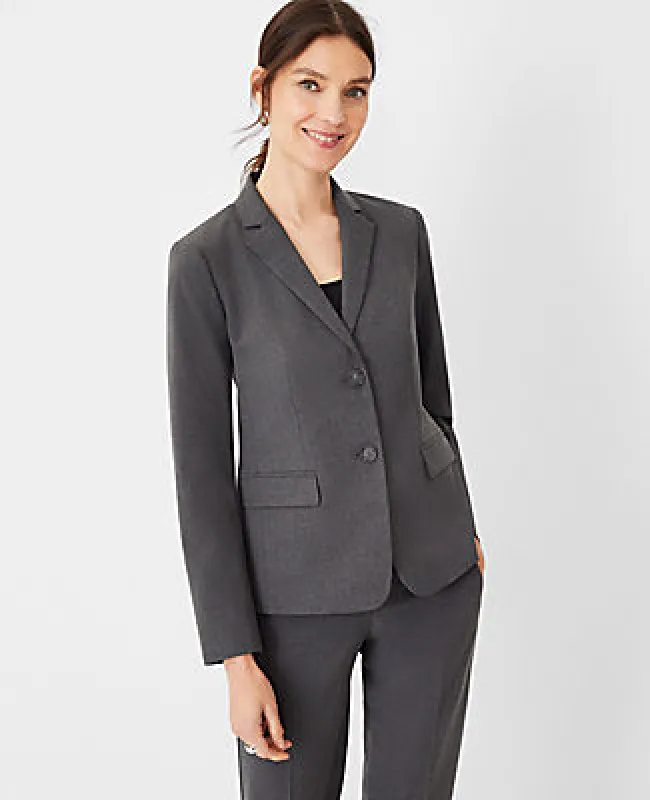 Ann Taylor The Petite Notched Two Button Blazer in Seasonless Stretch sold by Ann Taylor