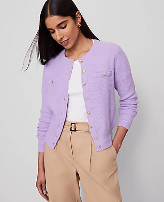 Ann Taylor Petite Textured Cardigan sold by Ann Taylor