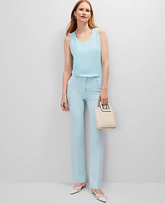 Ann Taylor The Sophia Straight Pant in Textured Drape sold by Ann Taylor