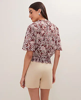Ann Taylor Weekend Collection Floral Tie Neck Blouse sold by Ann Taylor product image thumbnail 2