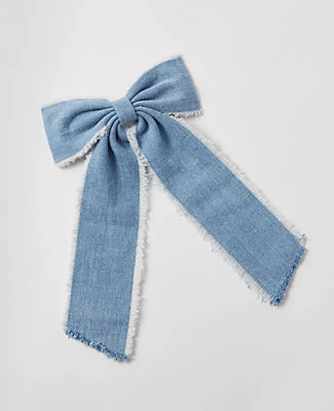 Ann Taylor Weekend Collection Denim Bow Barrette sold by Ann Taylor
