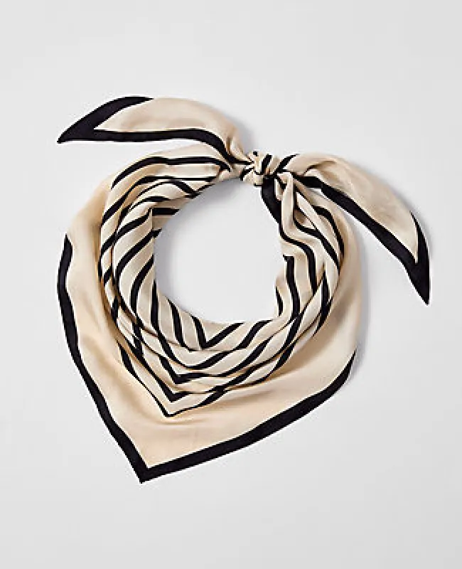Ann Taylor Striped Triangle Silk Scarf sold by Ann Taylor