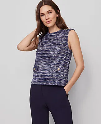 Ann Taylor Tweed Patch Pocket Top sold by Ann Taylor