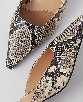 Ann Taylor Snake Print Nip Toe Kitten Heel Mule Pumps sold by Ann Taylor product image thumbnail 2