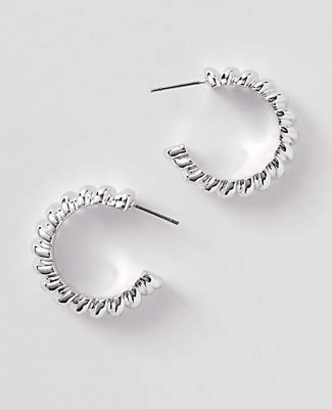Ann Taylor Metal Textured Hoop Earrings sold by Ann Taylor