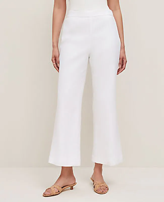 Ann Taylor The Petite Flare Ankle Pant in Linen Blend — Curvy Fit sold by Ann Taylor