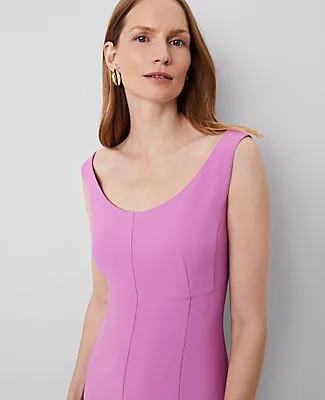 Ann Taylor The Petite Seamed Flare Dress in Fluid Crepe sold by Ann Taylor product image thumbnail 3