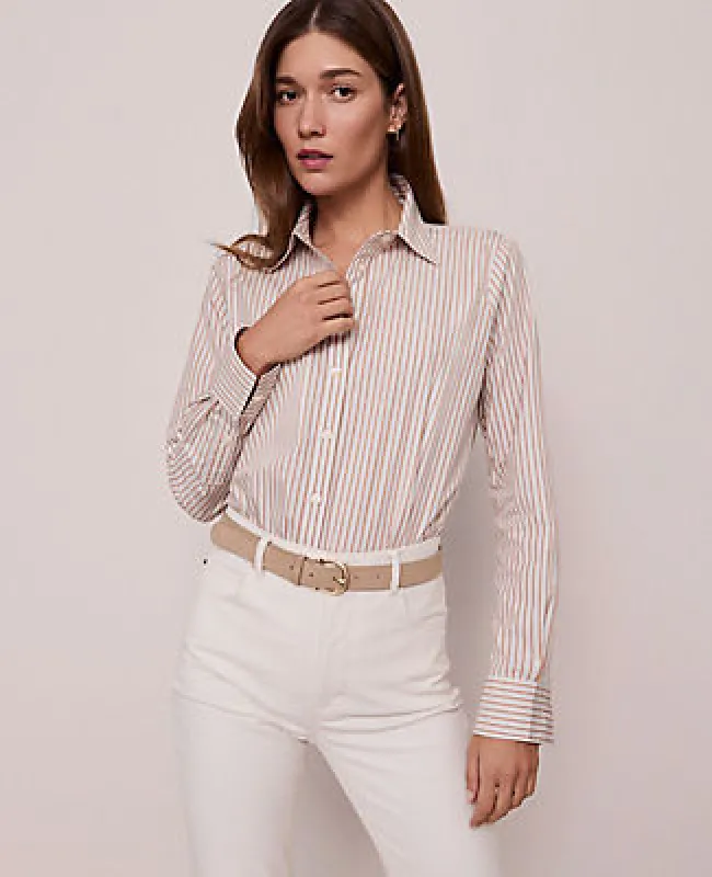 Ann Taylor Weekend Collection Striped Relaxed Perfect Shirt sold by Ann Taylor