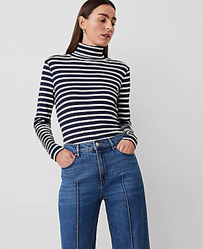 Ann Taylor Petite Weekend Collection Striped Turtleneck Top sold by Ann Taylor