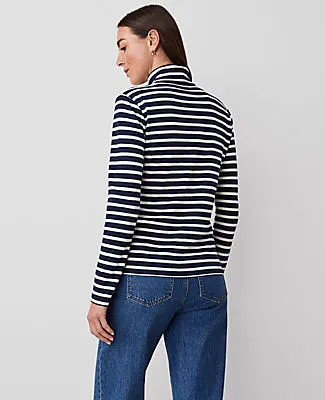 Ann Taylor Petite Weekend Collection Striped Turtleneck Top sold by Ann Taylor product image thumbnail 2