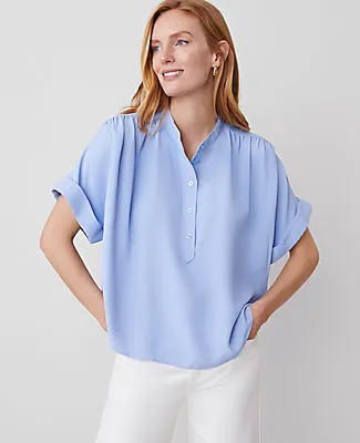 Ann Taylor Mock Neck Popover Top sold by Ann Taylor
