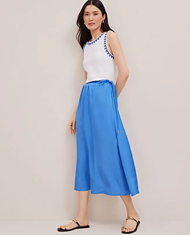 Ann Taylor Petite Side-Tie Midi Skirt sold by Ann Taylor