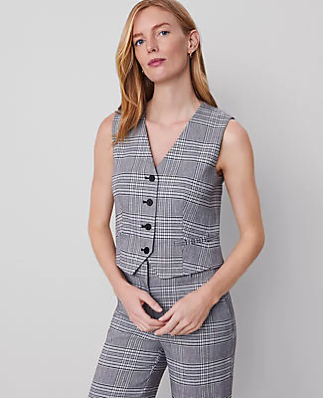 Ann Taylor The Petite Tailored Vest in Plaid sold by Ann Taylor