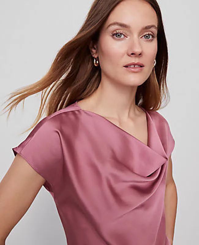 Ann Taylor Satin Cowl Neck Top sold by Ann Taylor