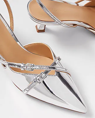 Ann Taylor Strappy Pointy Toe Metallic Pump sold by Ann Taylor product image thumbnail 2