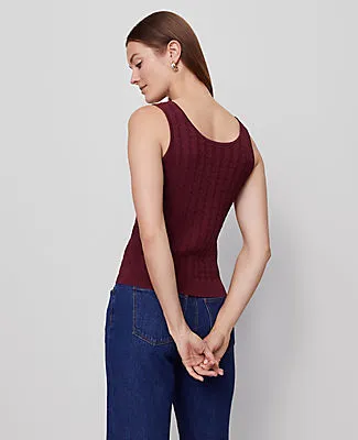 Ann Taylor Mixed Cable Sweater Shell Top sold by Ann Taylor product image thumbnail 3
