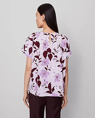 Ann Taylor Floral Mixed Media Crew Neck Tee sold by Ann Taylor product image thumbnail 2