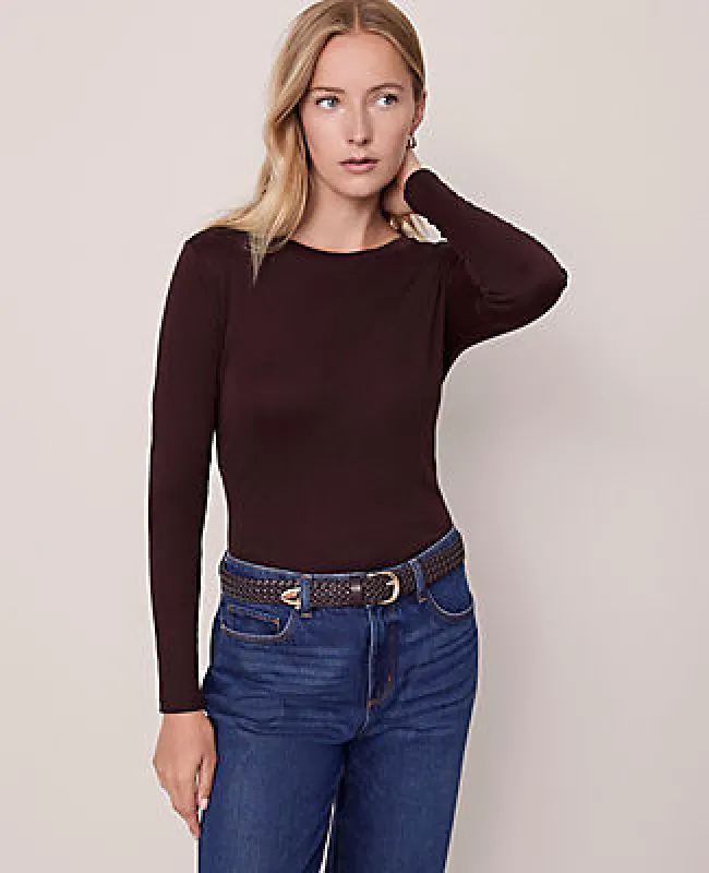 Ann Taylor Petite Long Sleeve Crew Neck Top sold by Ann Taylor