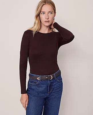 Ann Taylor Petite Long Sleeve Crew Neck Top sold by Ann Taylor