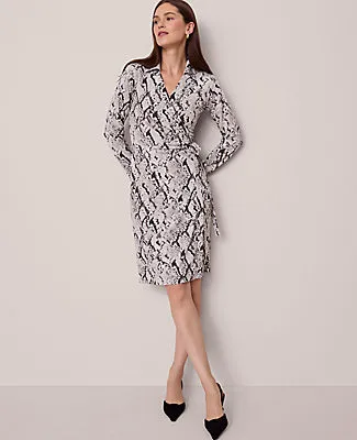 Ann Taylor Snake Print Wrap Midi Dress sold by Ann Taylor