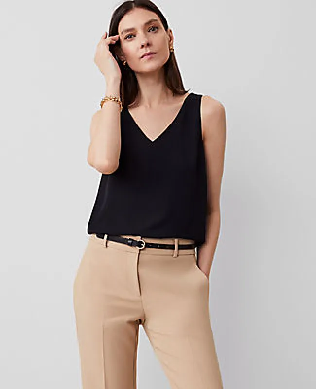 Ann Taylor Mixed Media V-Neck Shell Top sold by Ann Taylor