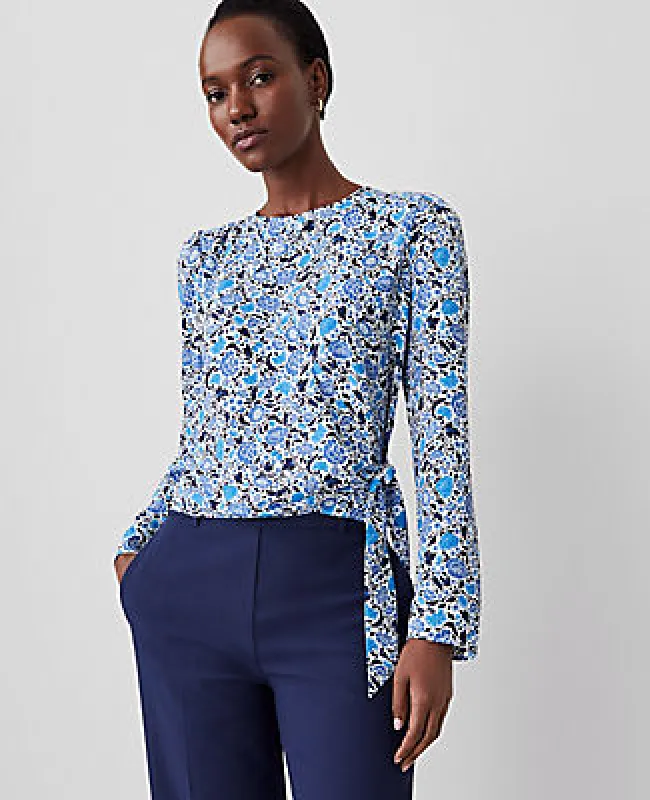 Ann Taylor Floral Silky Wrap Blouse sold by Ann Taylor