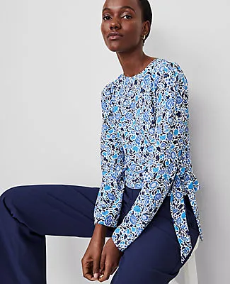 Ann Taylor Floral Silky Wrap Blouse sold by Ann Taylor product image thumbnail 3