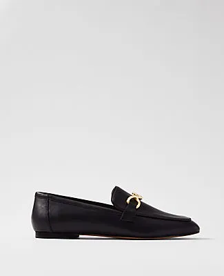 Ann Taylor Hardware Embellished Leather Loafers sold by Ann Taylor