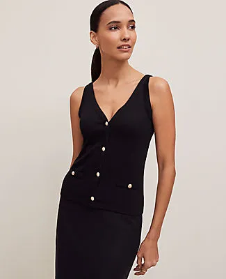 Ann Taylor Button V-Neck Tank Top sold by Ann Taylor