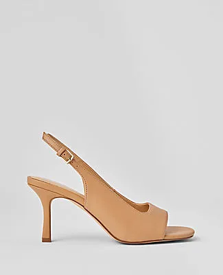 Ann Taylor Leather Square Toe Slingback Sandals sold by Ann Taylor