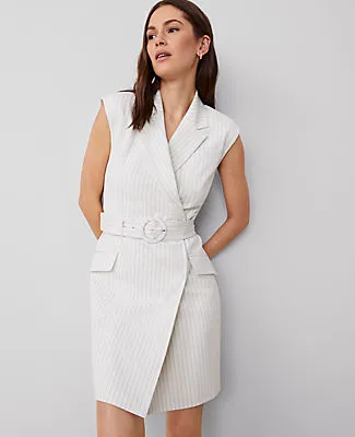 Ann Taylor Striped Lapel Sheath Dress sold by Ann Taylor product image thumbnail 3