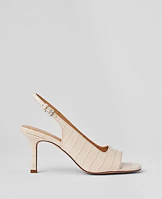 Ann Taylor Embossed Square Toe Slingback Sandals sold by Ann Taylor