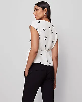 Ann Taylor Floral Wrap Tie Waist Blouse sold by Ann Taylor product image thumbnail 2