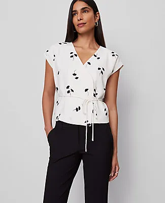 Ann Taylor Floral Wrap Tie Waist Blouse sold by Ann Taylor product image thumbnail 3
