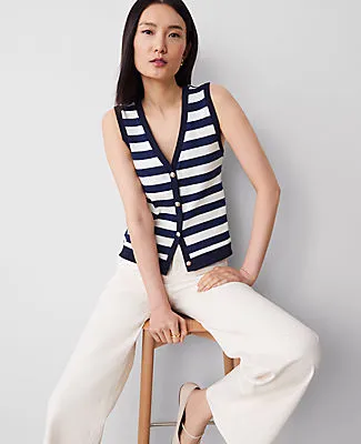 Ann Taylor Striped V-Neck Vest sold by Ann Taylor product image thumbnail 3