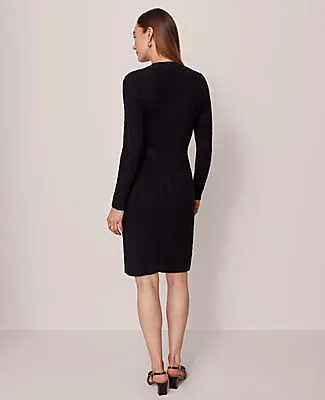 Ann Taylor Petite Belted Cable Sweater Dress sold by Ann Taylor product image thumbnail 2