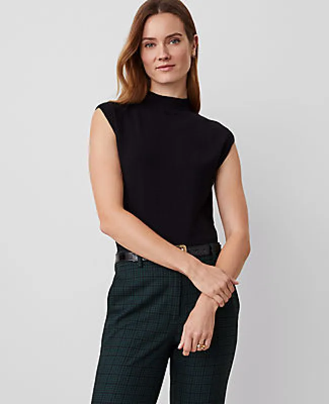 Ann Taylor Petite Essential Mock Neck Wedge Shell Top sold by Ann Taylor