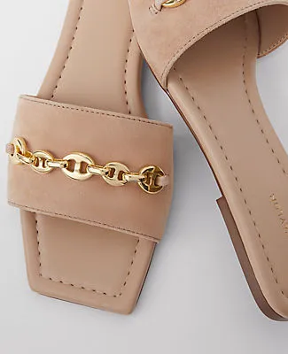 Ann Taylor Chain Suede Slide Sandals sold by Ann Taylor product image thumbnail 2