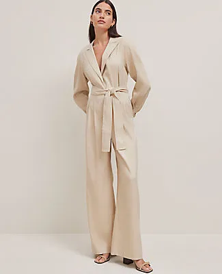 Ann Taylor Petite Linen Blend Wide-Leg Jumpsuit sold by Ann Taylor