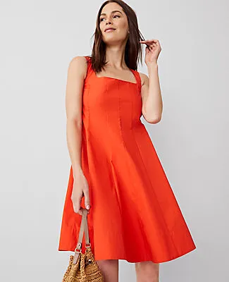 Ann Taylor Petite Square Neck Seamed Flare Dress sold by Ann Taylor product image thumbnail 3