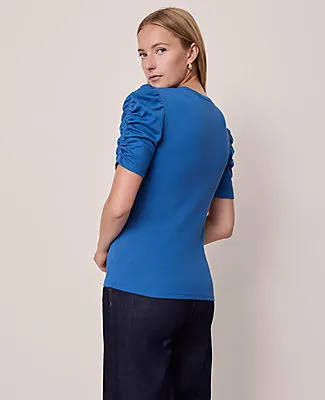 Ann Taylor Weekend Collection Shirred Sleeve Top sold by Ann Taylor product image thumbnail 2