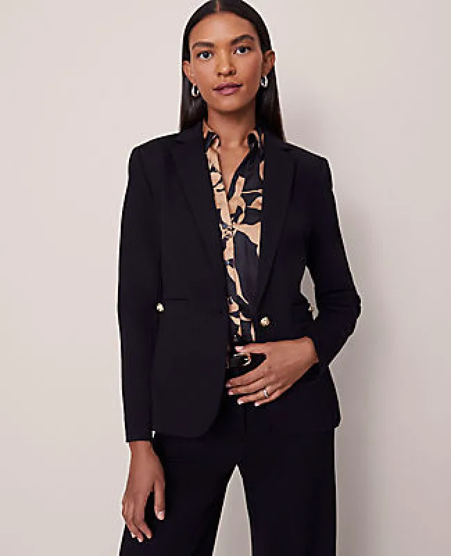 Ann Taylor The Petite One-Button Blazer in Ponte sold by Ann Taylor
